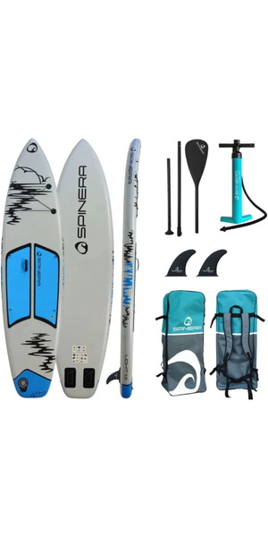 2026 Spinera Paquete ISUP Light 11FT 8 Inc Alu Paddle, Leash, Pump & Bag SP-SUP-LI25-118 - Gris / Azul